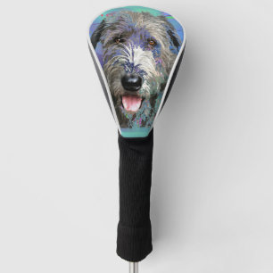 Couvre-club De Golf Oeuvre colorée irlandaise Wolfhound