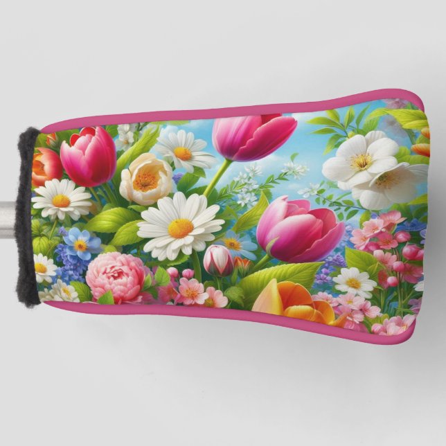 Couvre-club De Golf OEuvre florale/printanière (Devant)