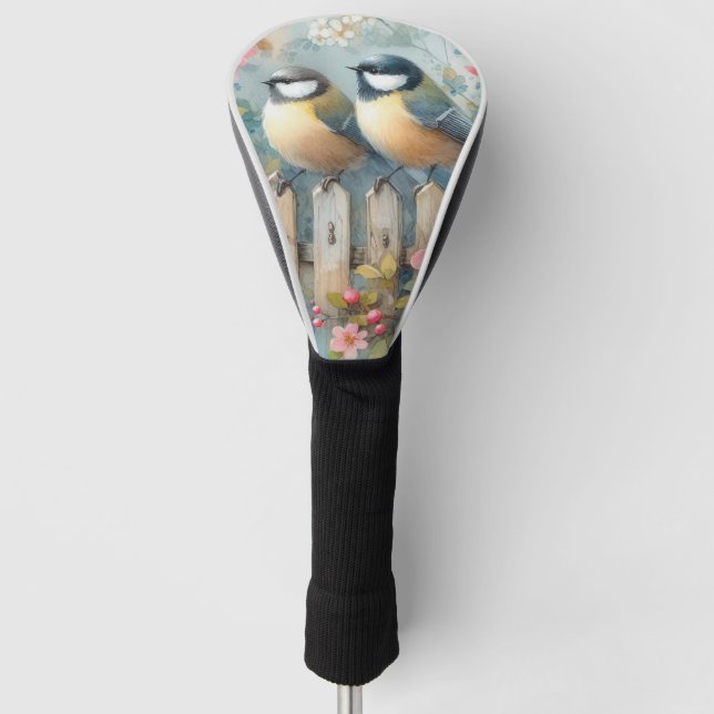 Couvre-club De Golf Oiseaux de printemps et fleurs (Devant)
