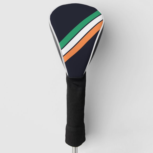 Couvre-club De Golf Old School Striped les années 70 80s Retro Racing  (Devant)