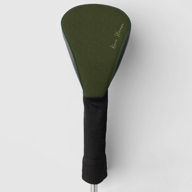 Couvre-club De Golf Olive foncé texturé (Devant)