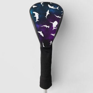 Couvre-club De Golf Ombre blanche de requin sur la galaxie noire Espac