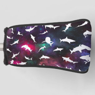 Couvre-club De Golf Ombre blanche de requin sur la galaxie noire Espac