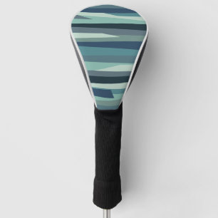 Couvre-club De Golf Ondes océaniques géométriques bleues