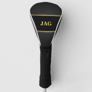 Couvre-club De Golf Or Noir Aspect Carbone Monogrammé