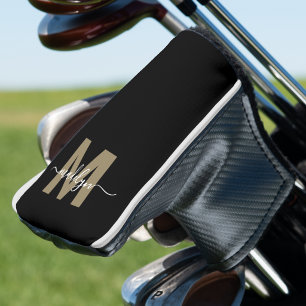 Couvre-club De Golf Or Noir Monogramme