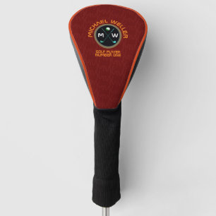 Couvre-club De Golf Orange 2-initiales Stylish Golfer Logo sur Dark-Re