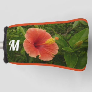 Couvre-club De Golf Orange Hibiscus Fleur Tropical Floral