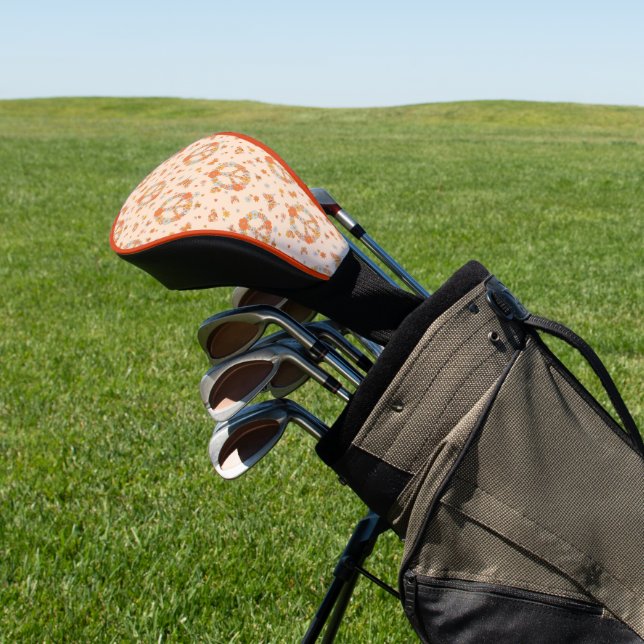 Couvre-club De Golf Orange Peace Floral (In Situ)
