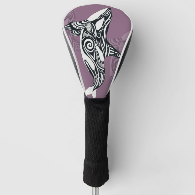 Couvre-club De Golf Orca Killer Whale mauve Purple Tlingit Tribal Encr (Devant)