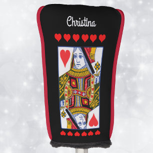 Couvre-club De Golf Ornate Colorful Heart Queen Jouer Cartes Coeurs