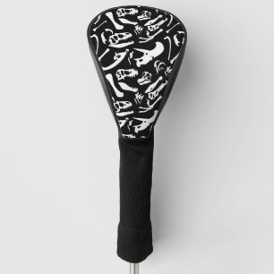 Couvre-club De Golf Os de dinosaure (noirs et blancs)