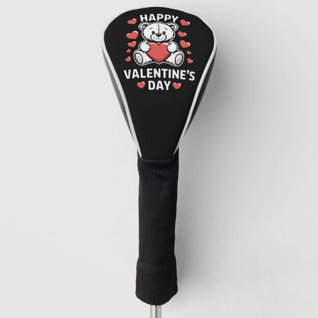 Couvre-club De Golf Ours de la Saint-Valentin Joyeuse vday  (Devant)