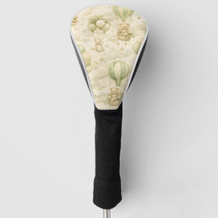 Couvre-club De Golf Ours en peluche vintage montgolfière motif nuage