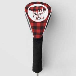 Couvre-club De Golf Ours Russe Papa Rouge et Buffle Noir Plaid