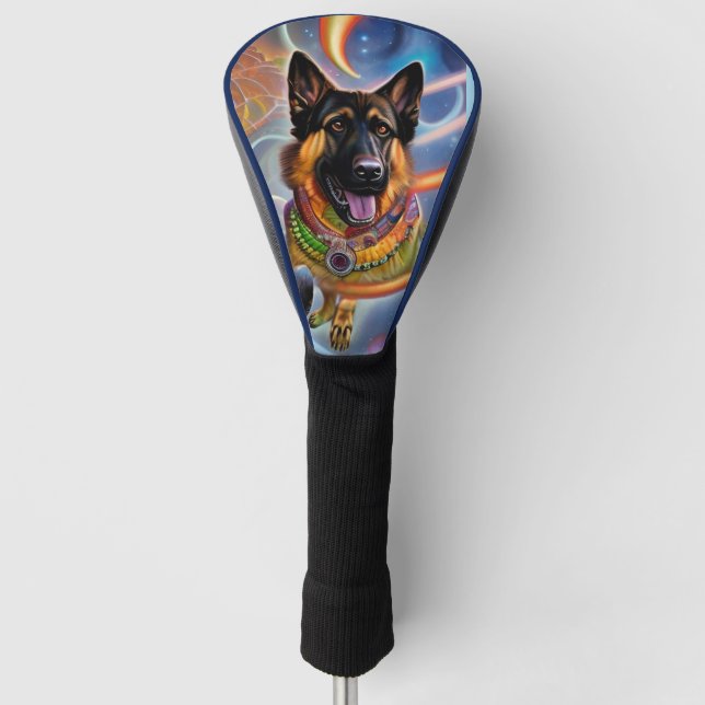Couvre-club De Golf Outta This World Trippy German Shepherd (Devant)