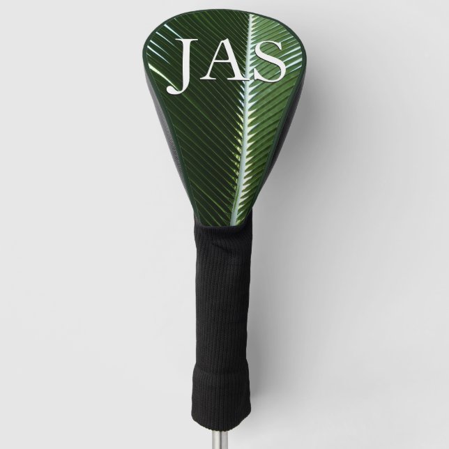 Couvre-club De Golf Overlapping Palm Fronds Tropical Green Abstract (Devant)