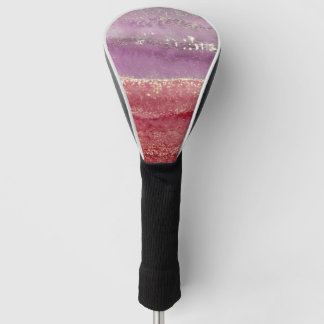 Couvre-club De Golf Paillettes violettes et dorées élégantes