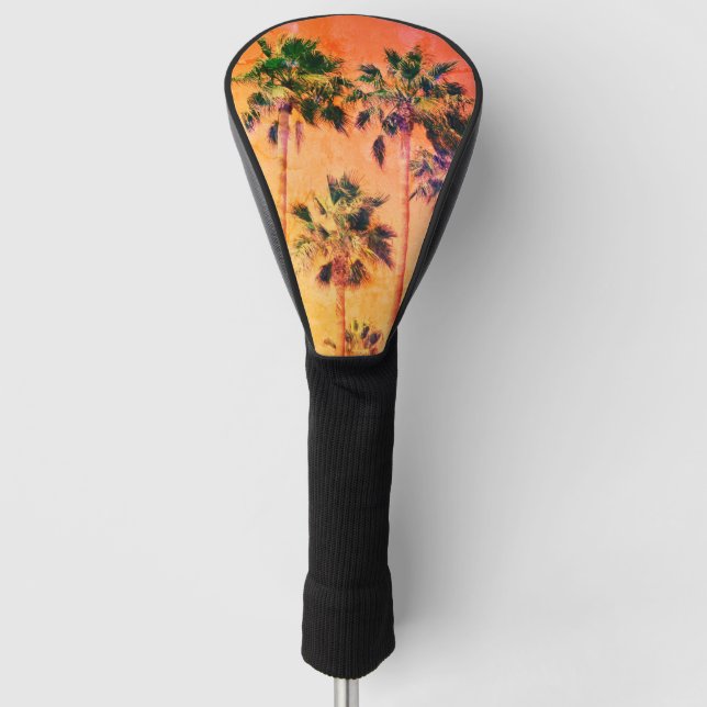 Couvre-club De Golf Palmes tropicales vintages (Devant)