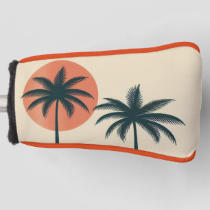 Couvre-club De Golf Palmier tropical rétro/vintage