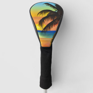 Couvre-club De Golf Palmiers tropicaux et couchers de soleil