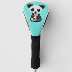 Couvre-club De Golf Panda mignon de bébé avec du ballon de football