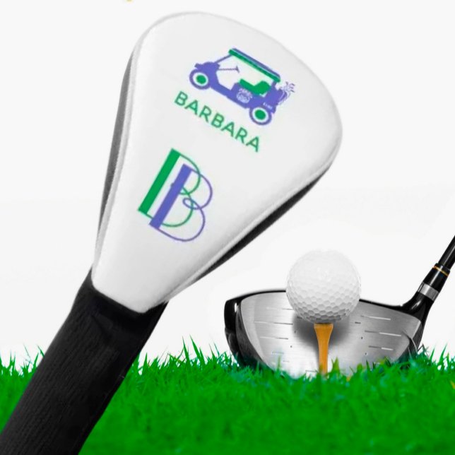 Couvre-club De Golf Panier de golf personnalisé unique Nom du monogram (Créateur téléchargé)