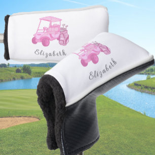 Couvre-club De Golf Panier de golf rose amusant Nom personnalisé Dames