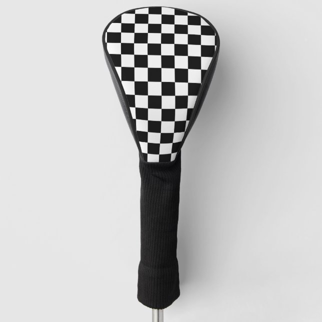 Couvre-club De Golf Panneau de À damiers noir (Devant)