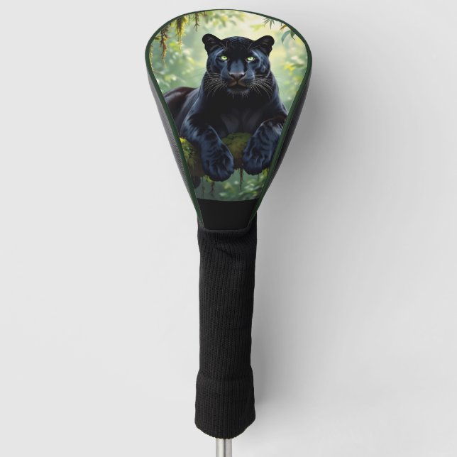 Couvre-club De Golf Panthère noire dans la jungle (Devant)