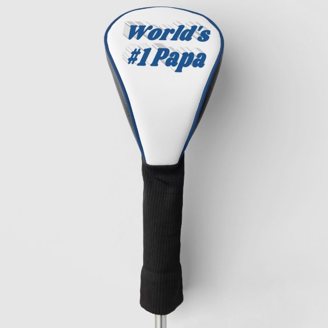 Couvre-club De Golf Papa avec texte bleu mer  (Devant)