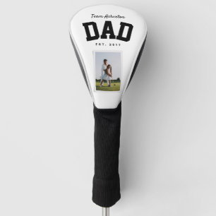 Couvre-club De Golf Papa nom de l'équipe une photo sportive noir