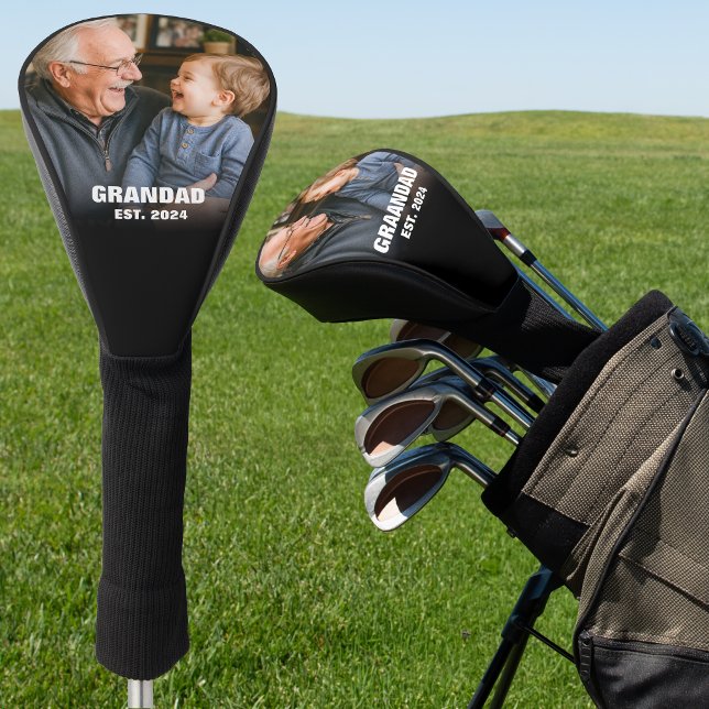 Couvre-club De Golf Papi Establi Pour La Première Fois Photo de Papi (Grandad Established First Time Grandpa Photo Golf Head Cover)