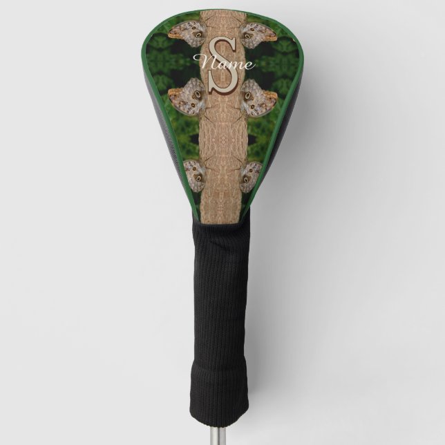 Couvre-club De Golf Papillon d'art avec initiale de monogramme personn (Devant)