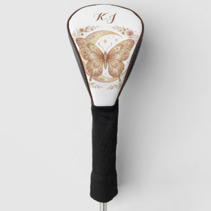 Couvre-club De Golf Papillon Lune Floral Or Design Personnalisé