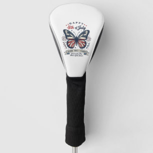 Couvre-club De Golf Papillon Patriotique Bonne Fête du 4 Juillet Desig