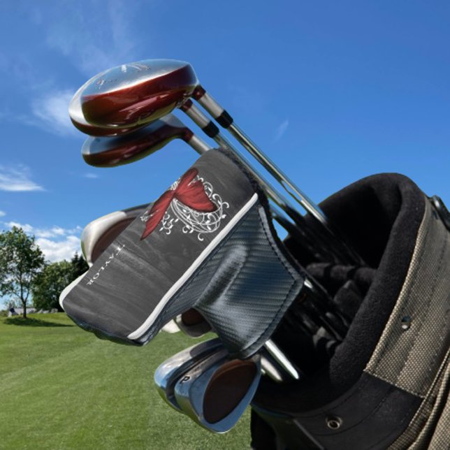 Couvre-club De Golf Papillon rustique rouge Couvercle de tête de golf  (Red Rustic Butterfly Personalized Golf Head Cover)