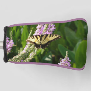 Couvre-club De Golf Papillon Swallowtail sur Fleurs sauvages pourpres