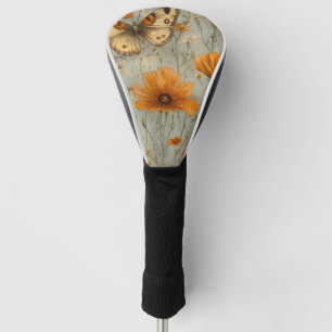 Couvre-club De Golf Papillon Vintage Fleur Sauvage (1)