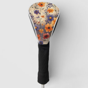 Couvre-club De Golf Papillon Vintage Fleur Sauvage (11)
