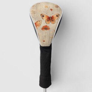 Couvre-club De Golf Papillon Vintage Fleur Sauvage (3)