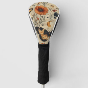 Couvre-club De Golf Papillon Vintage Fleur Sauvage (7)