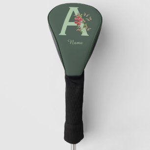Couvre-club De Golf Papillons Fleur Monogramme Initiale A Personnalisé