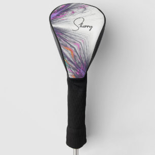 Couvre-club De Golf Papillons pourpres Abstraits