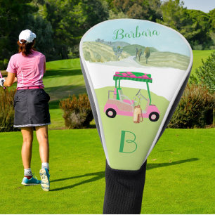 Couvre-club De Golf Parcours Pink Fun Club Monogramme