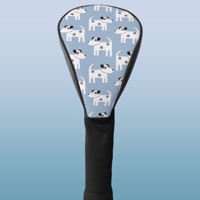 Couvre-club De Golf Parson Jack Russell Terrier Chien Motif bleu (Jack Russell Parson Terrier dog pattern golf head cover for animal lovers)
