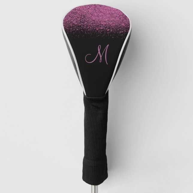 Couvre-club De Golf Parties scintillant rose Fille Monogramme Golf Têt (Devant)