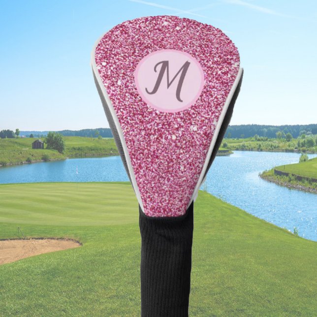 Couvre-club De Golf Parties scintillant rose glam élégant monogramme p (Créateur téléchargé)