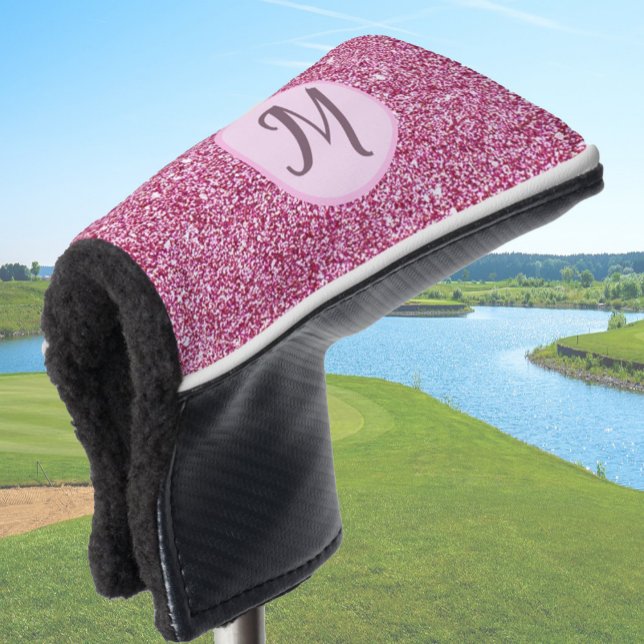 Couvre-club De Golf Parties scintillant rose glam élégant monogramme p (Créateur téléchargé)