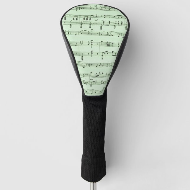 Couvre-club De Golf Partitions de musique verte (Devant)